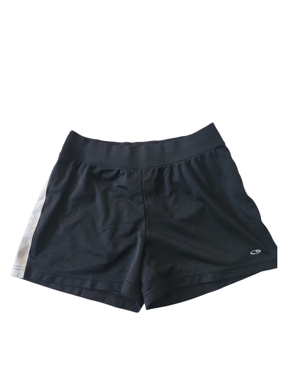 C9 By Champion Retro Black Mesh Athletic Gymcore Shorts White SideStripe Size S